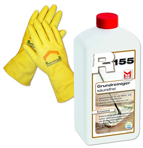 Hauswerk.shop Set 1 Paar Haushaltshandschuhe und HMK R155 Grundreiniger 1 Liter