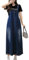 Yishengwan Salopette Gonna Donna Jeans Lunga Vestito Salopette Overall Senza Maniche Denim Vestiti con Tasca Blu Scuro XXL