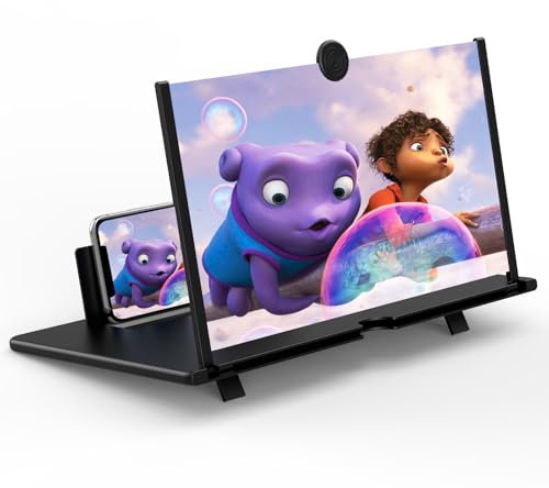 30,5 cm (12 Zoll) Bildschirmlupe für Handy, 3D-HD-Vergrößerung, Projektor-Bildschirmvergrößerung für Filme, Videos und Spiele, Faltbarer Handy-Ständer mit Bildschirmverstärker, für alle Smartphones