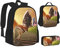 ASEELO 3-teiliges Rucksack-Set mit Hühner-Hahn, leichte Büchertaschen, Schultaschen-Sets mit Lunch-Tasche, Federmäppchen für Kinder, Huhn Hahn, Einheitsgröße