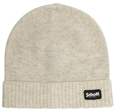 Schott NYC Unisex Hatlance Beanie-Mütze, Wärmer aus Weiß, One Size