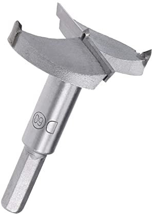TA-VIGOR Forstner Drill Bit 60mm, Tungsten Carbide Wood Hole Saw Auger Opener for Woodworking Hinge Hole Drilling Boring Bit Cutter (Gray)