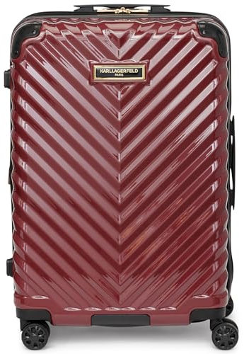 Karl Lagerfeld Paris Damen Koffer Spinner Wheels Hardside, Burgunder, Medium, Koffer-Spinner-Rollen, Hardside