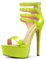 HEUIVZAR Mujer Plataforma Aguja Alto High Heel Abierta Punta Sandalias Correa Tobillo Cremallera Cierre con Hebilla Fiesta Verano Zapatos Verde Lima 39 EU