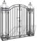 Homgoday Zierendes Gartentor Schmiedeeisen 122×20,5×134 cm Pforte Tor Gartentür Gartenpforte Zauntor Zauntür Hoftor Hoftür Einfahrtstor für Garten Terrasse Innenhof