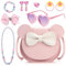 RSXING Kinder Umhängetasche Mädchen - Nette Rundes Ohr Bowknot CrossBody Bag - Kinder Handtaschen Prinzessin Mini Taschen Geschenke für 3 4 5 6 jährige Mädchen(rosa)