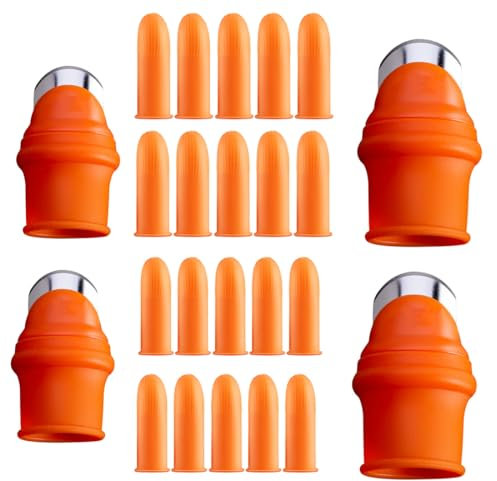 GNHG 4 Sätze Fruit Picker,Gartenarbeit Silikon Daumen Messer Ernte Werkzeug Finger Pflanze Obst Pflücken Messer Separator Garten Werkzeug