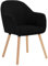 WOLTU Esszimmerstühle 1er Set, für Schlafzimmer Küche Wohnzimmer, Küchenstühle gepolstert Modern, mit Armlehnen, Massivholzbeinen, Sitzfläche aus Cord, Schwarz