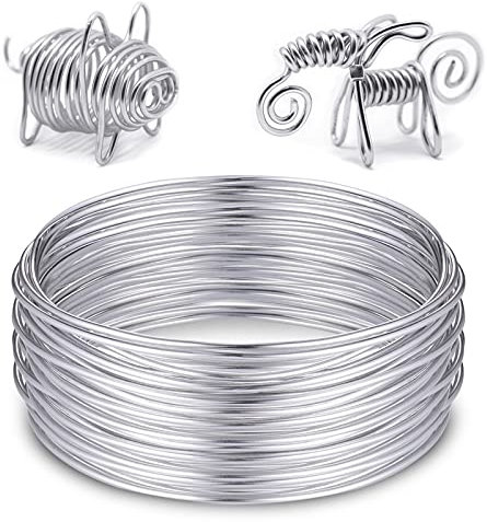 Zocipro Alambre de Aluminio 2mm x 30m, Alambre Manualidades con Maleable, Hilo de Aluminio para Joyeria Fabricacion, Modelado de Esqueleto, Manualidades, Rebordear