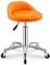 AVIMYA Hocker auf Rädern, rund, hoch, drehbar, drehbar, verstellbar, Rollhocker (Farbe: Orange) ShaoSu