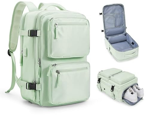 wassdins Groß Reiserucksack Damen Herren, Handgepäck Rucksack Ryanair Laptop Travel Backpack Women, Carry-Ons Flugzeug Rucksack Kabinengröße