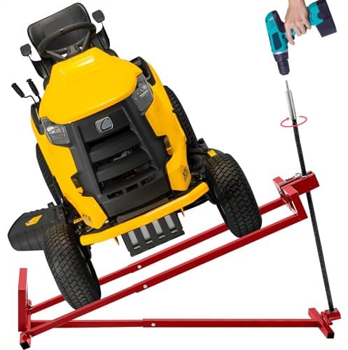 TUNTENDO - Gato Elevador para cortacésped, Plataforma de elevación de 900 Libras de Capacidad, Gato telescópico de Mantenimiento para Tractores de jardín y cortacésped con Mango Manual y Mango de