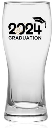 Joymaking Personalised Beer Glass - 2024 Graduation, Graduation Gifts for Him Her, Congratulations Gifts for Graduation, Happy Graduation Gifts for Friends, Graduation Presents Glass 15oz