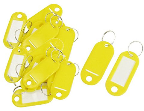Étiquettes d'identification, 20 pièces, étiquettes d'identification de clé, étiquettes de carte nominative, porte-clés jaune