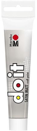 Marabu DO IT Craft Paint, 36 ml Plata, acrílica semibrillante para Bricolaje, Manualidades y Hobbies, Pintura al Agua, Intemperie, Resistente a la luz, de Secado rápido, Vegana, 12760076082, Silver