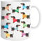 M1SS 1 x Cute Dachshund Mug White Ceramic Mug Double Side Printed Novelty Souvenir Coffee Mug Tea Cup Sausage Dog Theme Personalised Coffee Mug Office Home Birthday Christmas