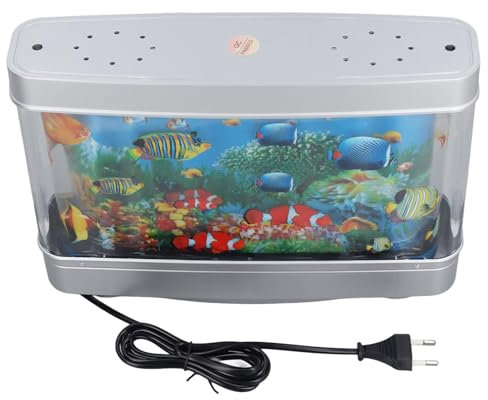 Aquarium-Nachtlicht, Simulierte Zierfischlampe, Platzsparendes Miniatur-LED-Meereslicht, Künstliches Aquarium, Dekorative Lampe für Zuhause, Büro, Kinderzimmer (EU-Stecker 220 V