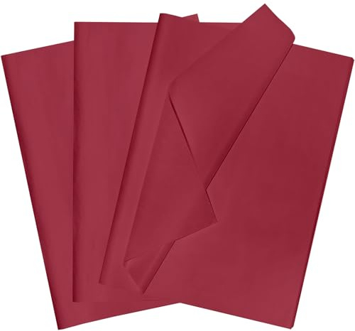POPOYU 60 ark sidenpapper, presentpapper, vinröd, 35 x 50 cm silkespapper, förpackningsmaterial, papper, vävnadspapper, packsiden för jul, födelsedag, hantverk, presentförpackning, fyllmedel