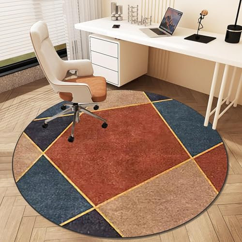 LzreXnvoFxg Bürostuhl Unterlage Schreibtischstuhl, Rund Bodenschutzmatte, Gaming Stuhlmatten, Kratzfest Bodenmatte Stuhlunterlage, rutschfest Teppich für Hartböden, Parkett und Laminat 100 cm
