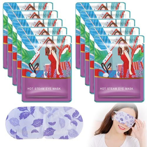 Bettinay 10 PCS Steam Eye Mask, Disposable Lavender Self Heating Eye Mask for Relieve Eye Fatigue, 42℃ Constant Lasts 30 Minutes