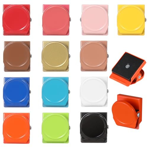 Magnetklammer 13 Stück Magnetische Clips Starke Magnete Kühlschrank Kratzfreie Magnetische Klammern Multi Farbe Magnetische Metall Klammer Magnet Clip für Haus Büro Schule