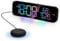 TopCity Loud Alarm Clock for Heavy Sleepers, Vibrating Alarm Clock with Bed Shaker, Digital Clock Bedside with 8 Colours RGB Display, Adjustable 7-colour Night Light (Black)