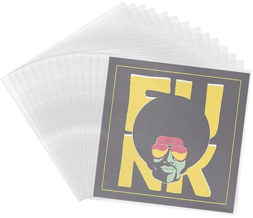 Outer Vinyl Record Sleeves, KYYGKY 50 PCS 12 Inch LP Vinyl Outer Sleeves Anti Static Vinyls Covers for Vinyls Albums, Semi-Transparent Square Record Album Covers Fit Single Double Albums and LPs
