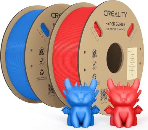 Creality Hyper PETG Filament, Rot+Blau Filament 1.75mm Hyper PETG 2KG, 3D Drucker Filament PETG Maßgenauigkeit +/- 0.03mm, 3D Druck Materialien für die meisten 3D Drucker