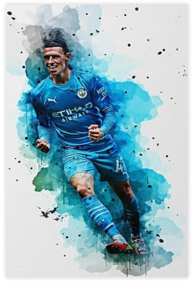 ocvdfss Phil Foden Leinwand-Poster, Schlafzimmerdekoration, Landschaft, Büro, Raumdekoration, Geschenk, 30 x 45 cm