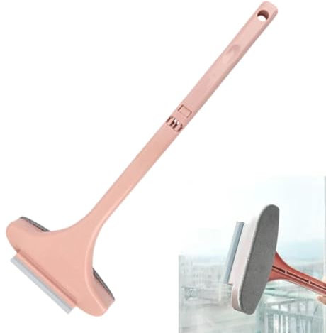 Glass Scraper - Double Sided Glass Cleaner, Window Screen Cleaning Brush | Window Scraper Brush-Long Handle Window Mesh Sieve Brush, Washing Brush