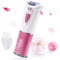 Bubbacare Epilierer Damen, Kabelloser Gesichts Epilierer mit LED-Licht, Haarentferner für Gesicht, Körper, Achseln, Bikini, Bein, Rosa, Inkl. Aufbewahrungstasche, Reinigungsbürste