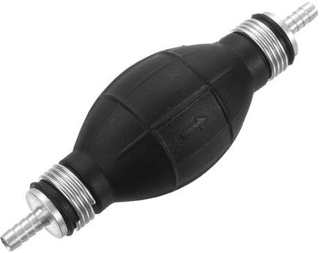 sourcing map 6mm (1/4) Rubber Fuel Primer Pump, Transfer Vacuum Hose Hand Siphon Bulb, One Way Fuel Primer for Gasoline Petrol Marine Diesel Boat, Silver