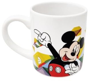 Disney Topolino Tazza da Thè Mug in Ceramica per Colazione Merende Lavabile in Lavastoviglie 24cl