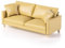 Minamzee 1:12 Puppenhausmöbel Leder Couch, Modernes Miniatur Doppelsofa mit Kissen, Luxus Stühle Wohnzimmer & Schlafzimmer Möbel für Puppenhaus(Gelb)