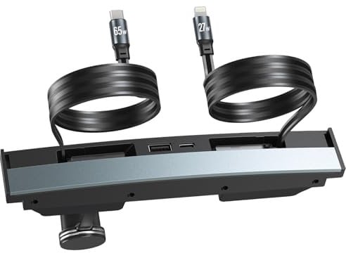 USB-Hub für Tesla Model 3 (neues Modell Y Juniper 2024 2025 2026, schnelles Ladegerät, Tesla-Zubehör für Modell 3 Highland (neues Modell Y Juniper), USB-Ladegerät-Hub, 4-Ports, einziehbares