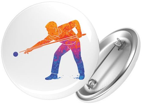 Huuraa Ansteckbutton Billard Snooker Geschenk Größe 59mm Billard Accessoire