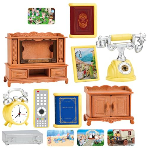 DECHOUS 1 Satz für kinderspielzeug Kid Toys Dollhouse playmobile mädchen Möbel klein Miniaturmodelle Mini-Fernseher Zubehör für Puppenhäuser Plastik Orange