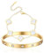 Eymobad 2 Stück Vierblättriges Kleeblatt Armband Gold,18K Vergoldeter Armreif,Armband Damen Gold,Glücksarmband für Hochzeit, Geburtstag, Alltag, Geschenk für Frauen