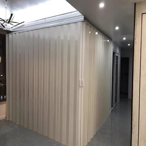 WLCGYD Porte accordéon Cabine de Douche d'angle Pliante pour Petits espaces, Portes accordéon rétractables intérieures avec poignée, Porte coulissante Pliante(H 200cm,Lxw 90x80cm)