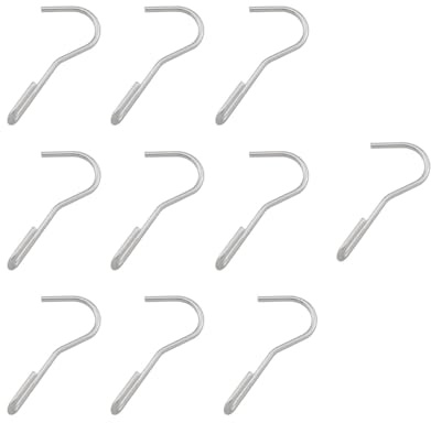 JianLing 10PCS Heavy Duty S Hooks Question Mark Twisted Angle Stainless Steel 75mm Silver Round Head Pipe Threaded Metal Hook for Hanging Cookware Spoons Pans Jugs Coffee Cups Utensils