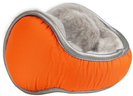 Harssidanzar Cache-oreilles d'hiver pour femmes et hommes, cache-oreilles pliables et chauffants réglables HU308EU, Orange