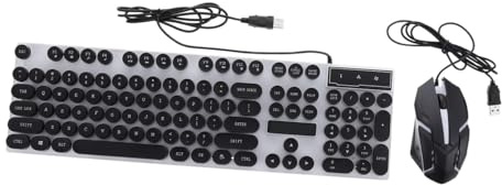 DIYEAH Ergonomisches Gaming Tastatur Set Kabelgebunden Multimedia Tasten UV Beständige Tasten rutschfeste Kompatibel mit Laptop und Desktop Schwarz