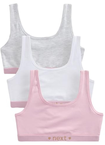 NEXT Mädchen Standard Kurz-Top mit U-Boot-Ausschnitt Pink/Grey Numeric_146-numeric_152