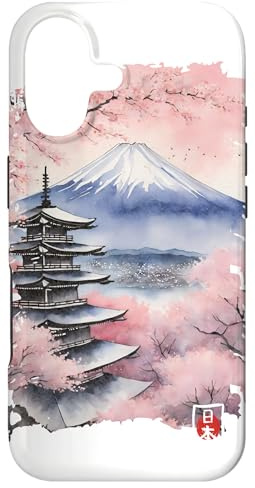 Hülle für iPhone 17 Mount Fuji Japan kirschblüten Vintage Anime Art rosa