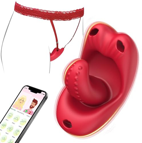 NAIXBTY G-Punkt Vibrator Sex Spielzeug für die Frau APP Control mit 10 Vibrationsmoodi Tragbare Höschen Zunge Vibration Klitoris Stimulator für Sie Auflegevibrator Sexspielzeug für Frauen und Paare
