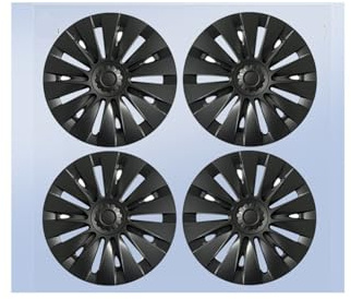 4-teilige Radkappen, kompatibel mit Tesla Model Y, 19 Zoll, Ersatz-Radkappen, Autofelgenabdeckung, Zubehör, 2018–2024(B Matte Black-LR)