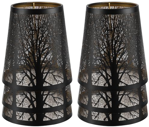 YISUN Set of 6 Clip on Lamp Shade, Small Clip on Chandelier Lampshades | Little Upright Wall Candle Light Lampshade for Bedroom, Dining Room Decorations
