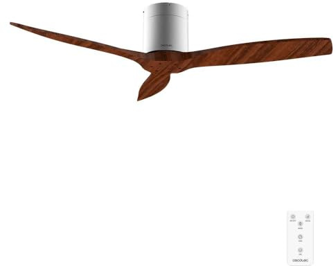 Cecotec Deckenventilator EnergySilence 5400 Classic Iron&DarkWood | 40-W-DC-Motor, 132 cm, 3 Flügel, 6 Stufen, Fernbedienung, Timer bis 8 Std., Sommer-/Wintermodus