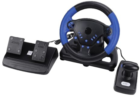 Zunate Gaming Steering Wheel, Dual Motor Force Feedback Racing Wheel with High Speed Brushless Servo Motor and 6+1 Shifter, for PC IOS Devices