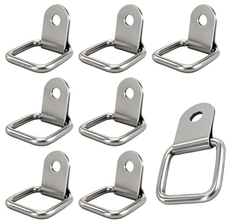 Anneaux d’arrimage en D 8 pièces acier inoxydable 304 200 kg charge lourde, anneaux de fixation pour remorque camping-car bateau camion voiture kayak, points d’ancrage arrimage, œillets à vis montage